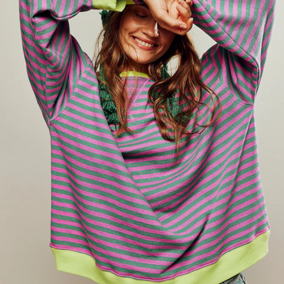 Fiona | Cozy Oversized Striped Pullover
