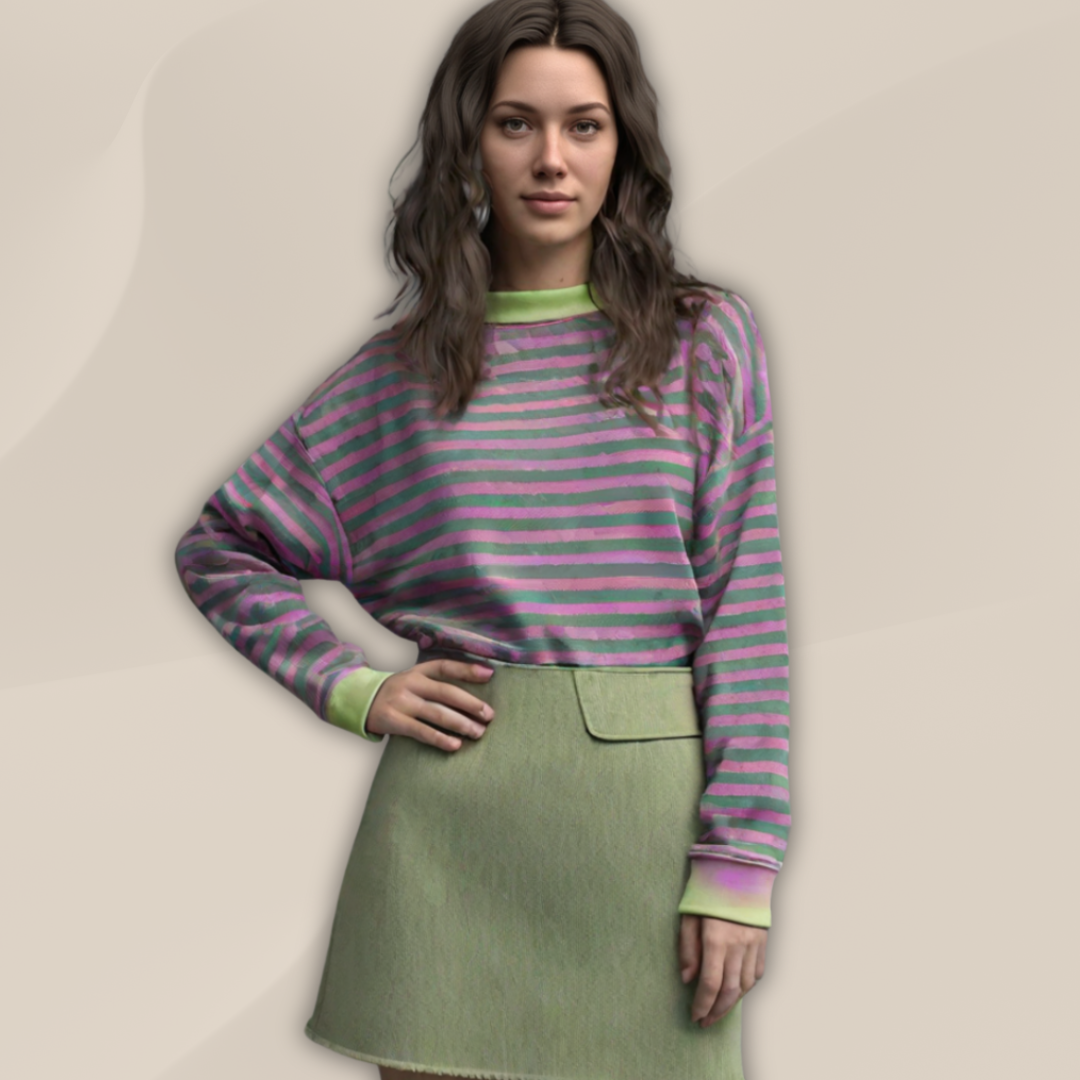 Fiona | Cozy Oversized Striped Pullover