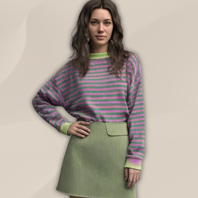 Fiona | Cozy Oversized Striped Pullover