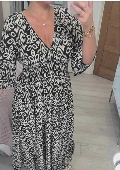 Karin | V-neck dress with wide sleeves