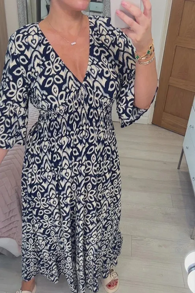 Karin | V-neck dress with wide sleeves