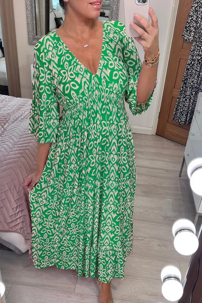 Karin | V-neck dress with wide sleeves