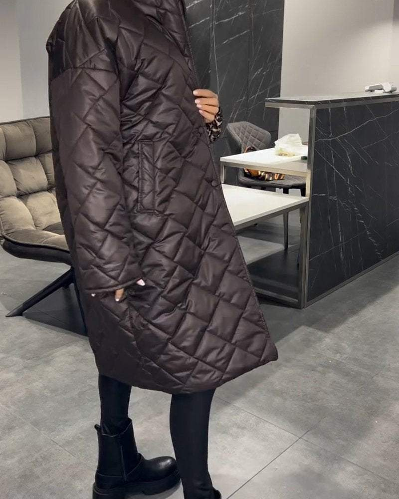 DAISY | Casual Lapel Mid-length Cotton Coat