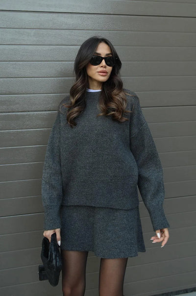 Harper™ | Knitted Skirt Suit Set