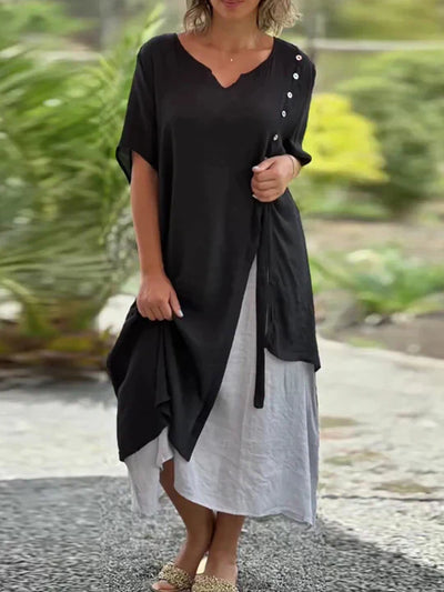 LAURA | VINTAGE V-NECK DRESS