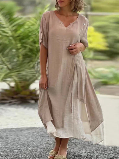 LAURA | VINTAGE V-NECK DRESS